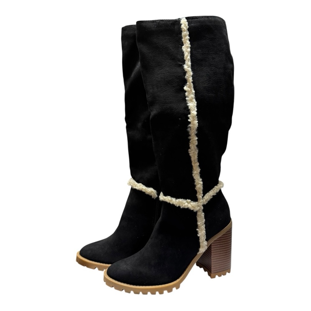 NIB Women’s Size 7 Scoop Sarah Shearling Lug Sole Knee High Fashion Boot - Picture 3 of 10